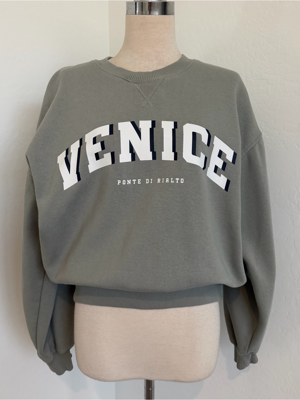 H&M Olive Green 'Venice' Crewneck Sweatshirt